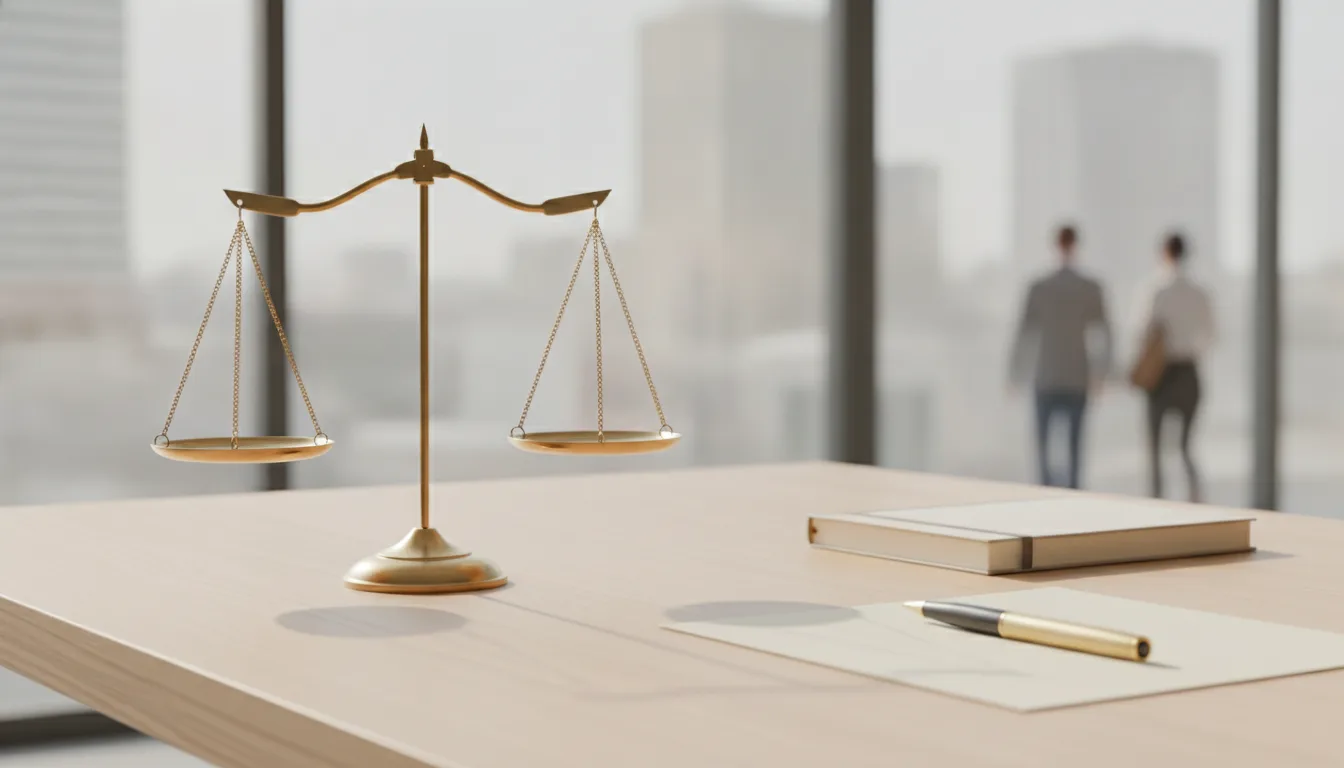 Une balance équilibrée, symbole d'équité salariale